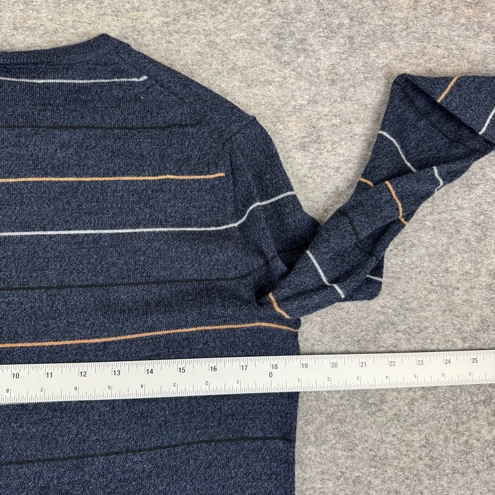 Banana Republic Stripe Washable Merino Wool Sweater Blue Mens Small S
